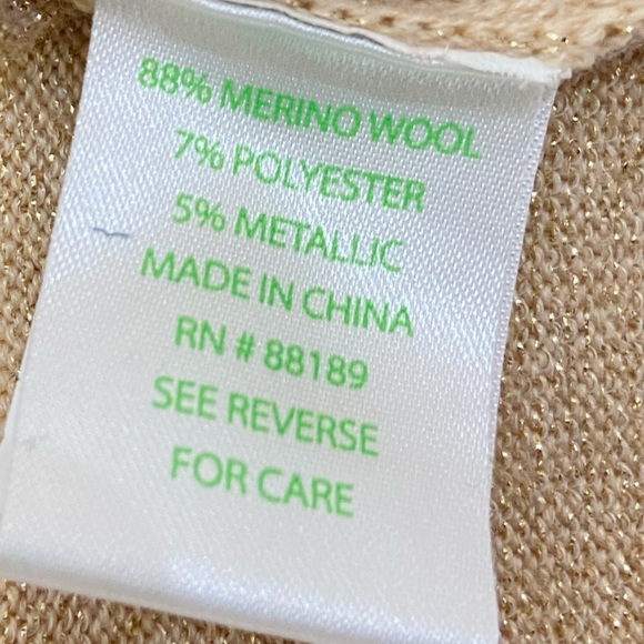 Lilly Pultizer metallic merino wool blend dolman sleeve cuff buttons dress small - Picture 13 of 14